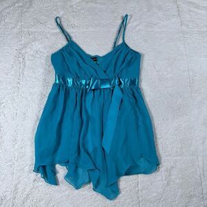 Vintage Y2K Fredricks of Hollywood Pleated Women’s Bow Tank Top